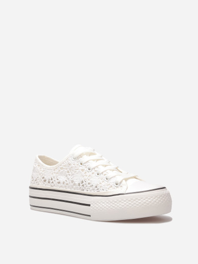 Tennis en crochet à plateforme