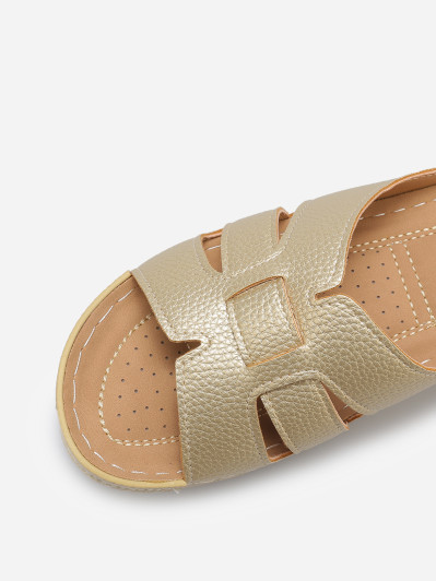 Mules compensées à brides croisées