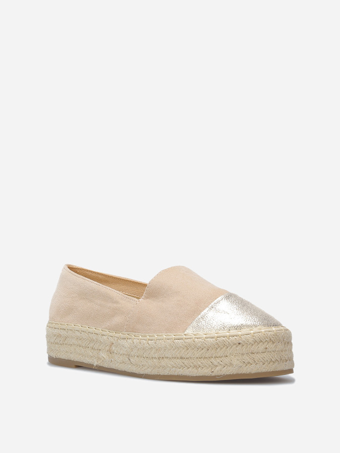 Espadrilles bi-matières à plateforme