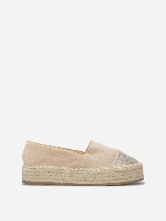 Espadrilles bi-matières à plateforme