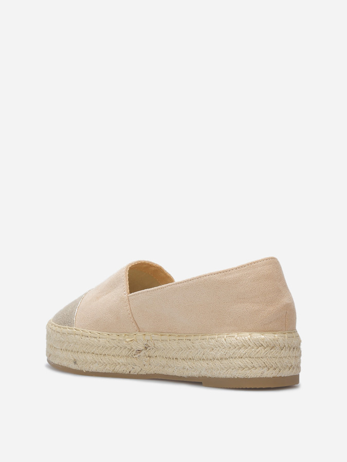 Espadrilles bi-matières à plateforme