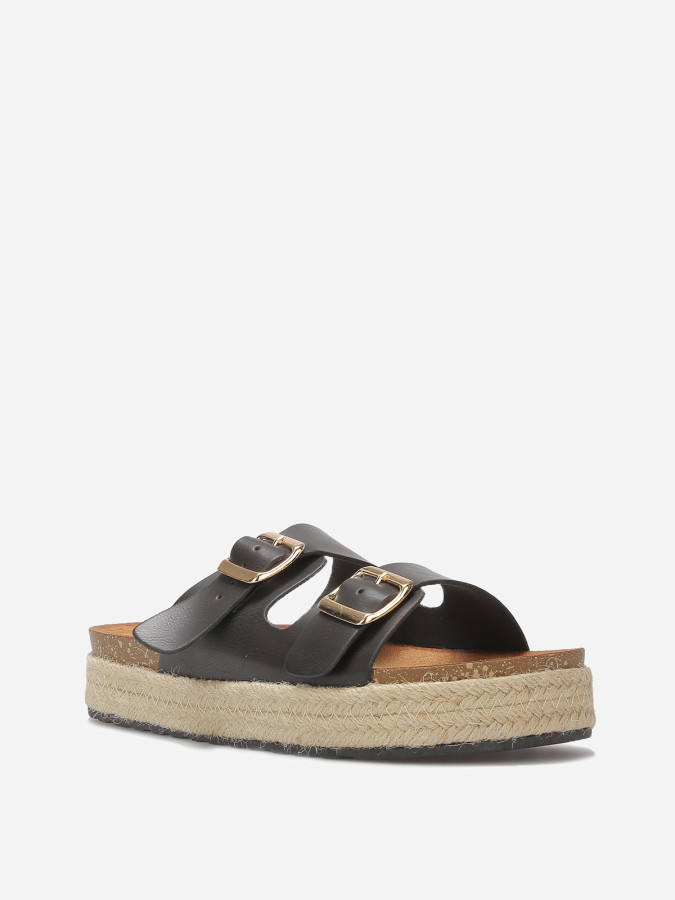 Mules à boucles et plateforme