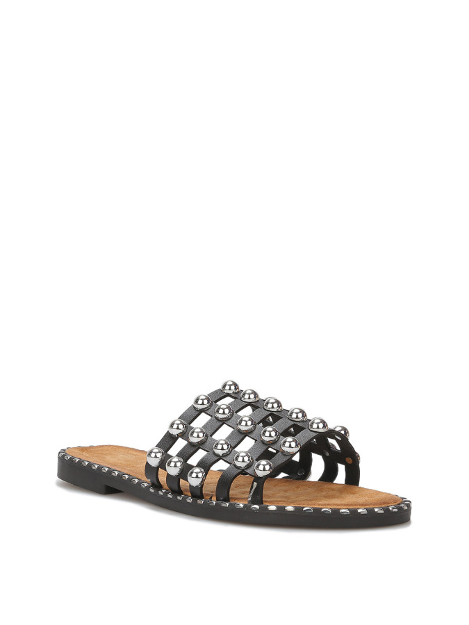 Mules quadrillées à clous