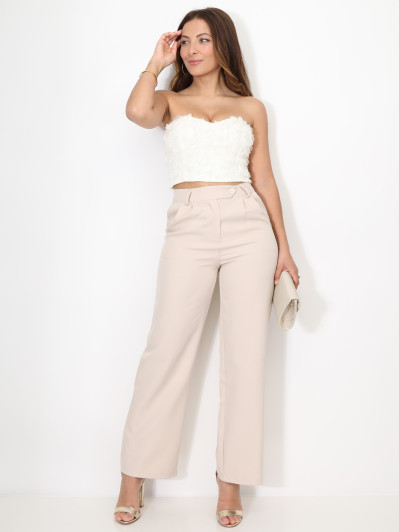 Bustier corset en tulle fleuri