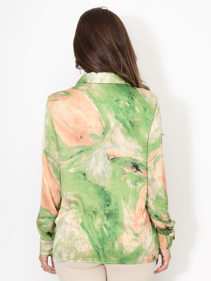 Chemise effet plissé à motif abstrait