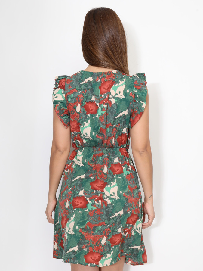 Robe à fleurs et manches volants