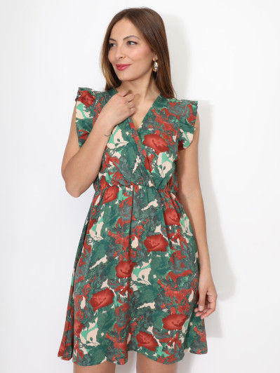 Robe à fleurs et manches volants