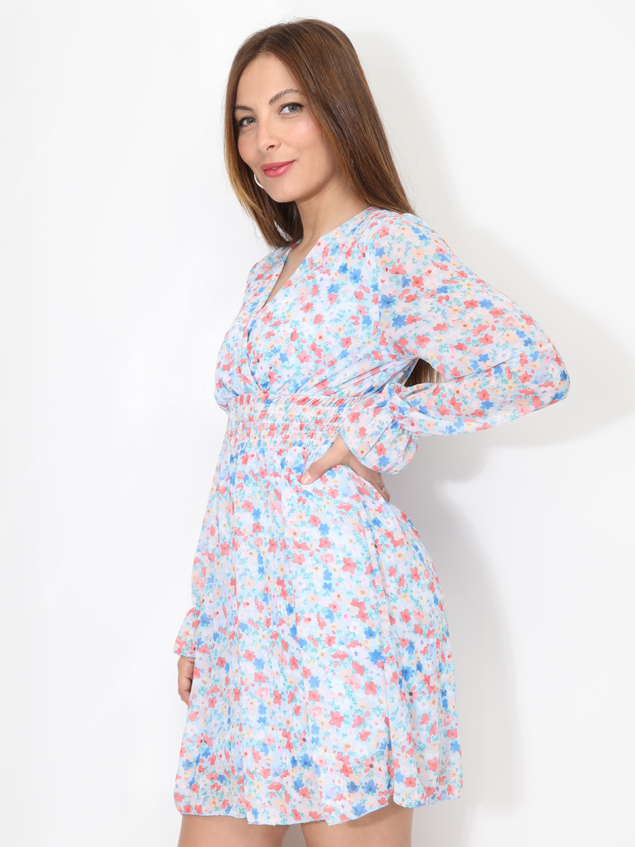 Robe patineuse à motif floral
