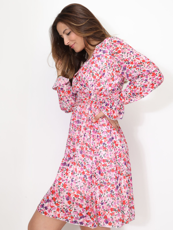 Robe patineuse à motif floral