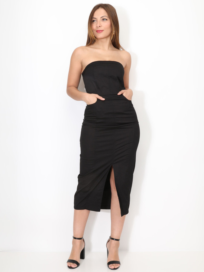 Robe tube bustier avec fente