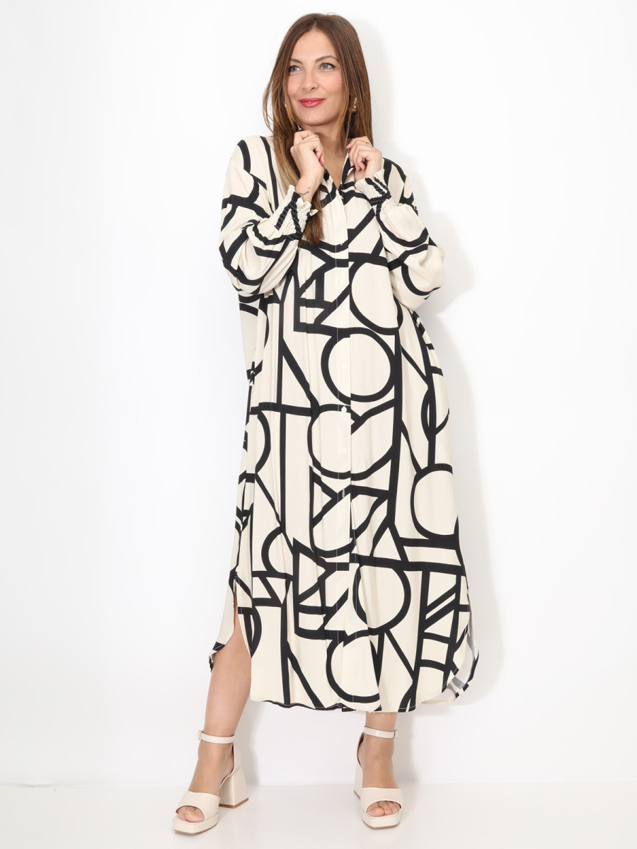 Robe chemise à motif géométrique