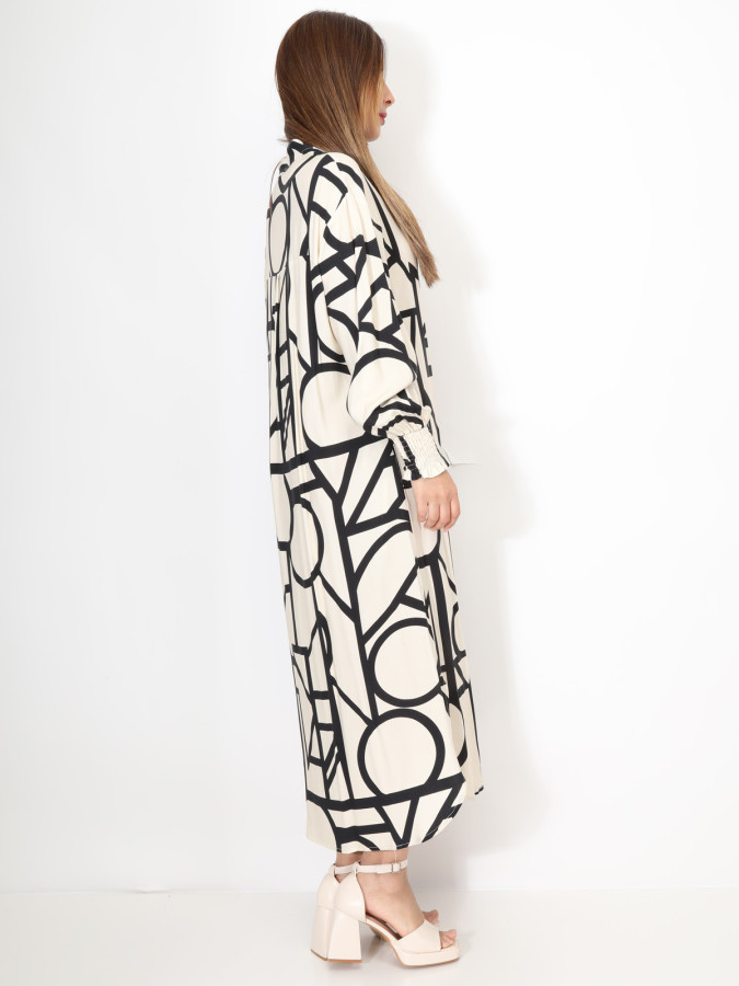 Robe chemise à motif géométrique