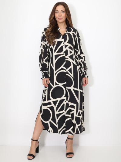 Robe chemise à motif géométrique