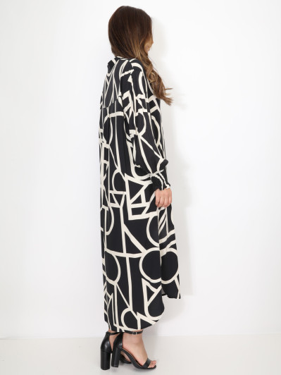 Robe chemise à motif géométrique