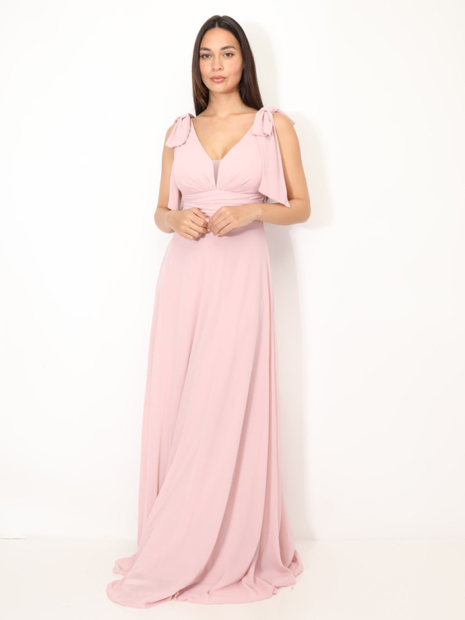 Robe de cérémonie drapée à rubans