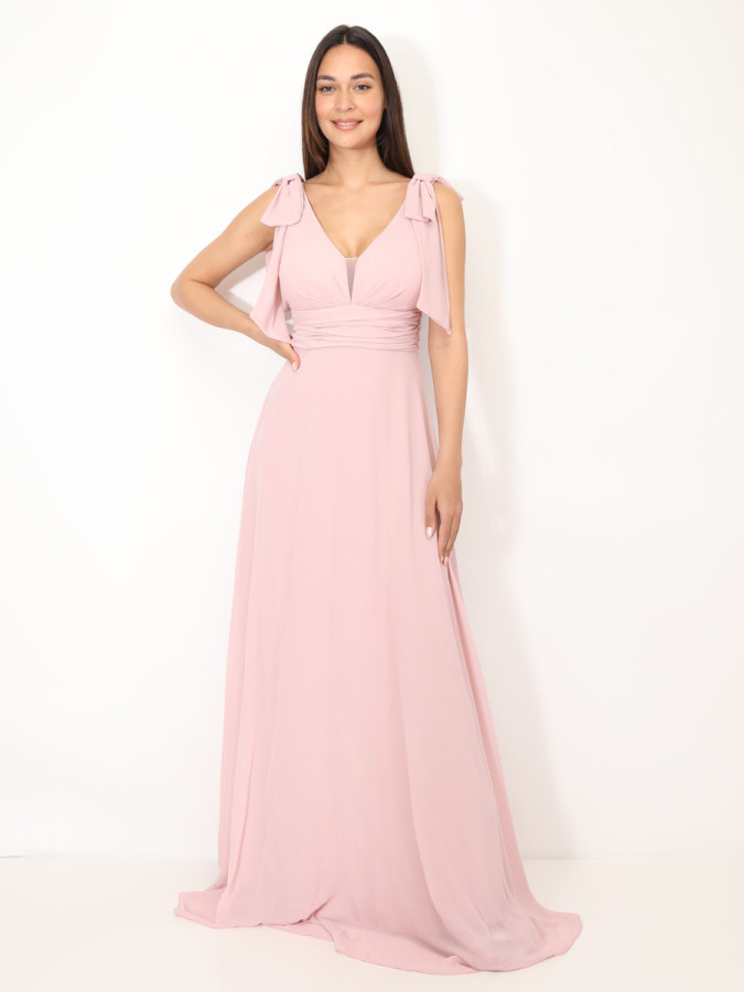 Robe de cérémonie drapée à rubans