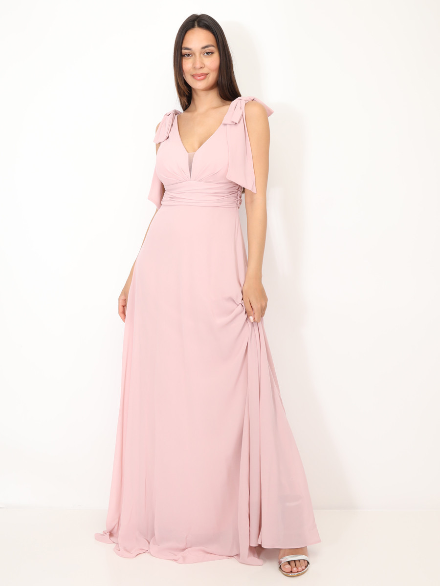 Robe de cérémonie drapée à rubans