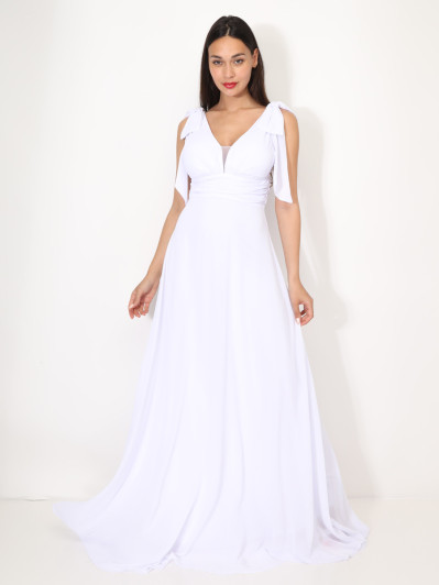 Robe de cérémonie drapée à rubans