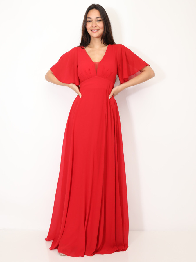 Robe de cérémonies à manches papillons