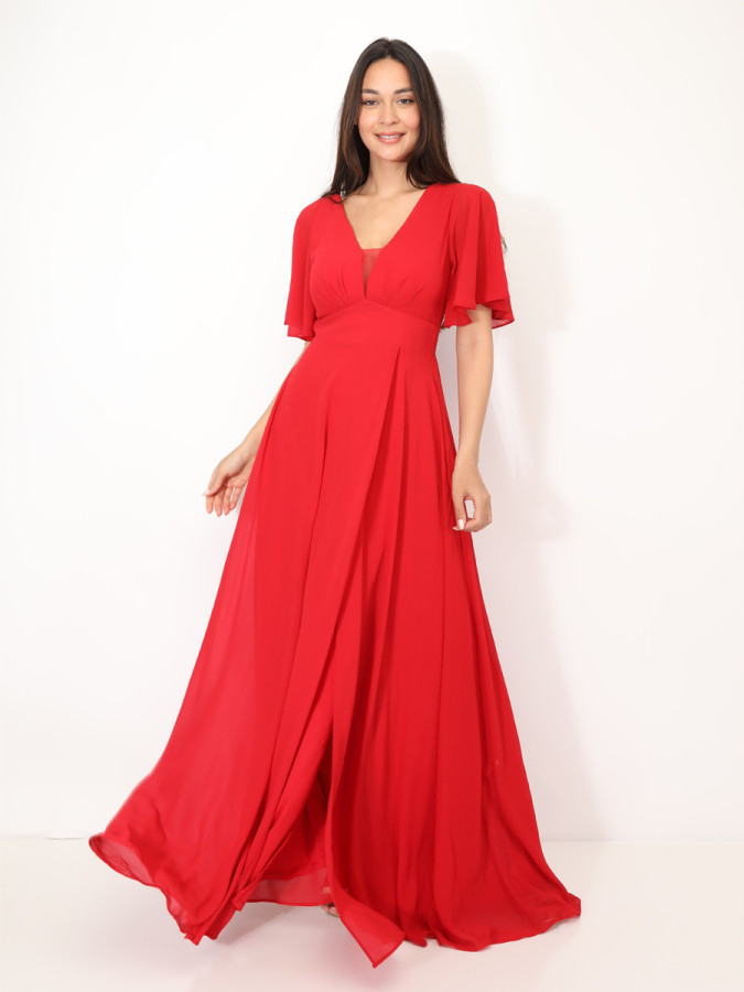 Robe de cérémonies à manches papillons