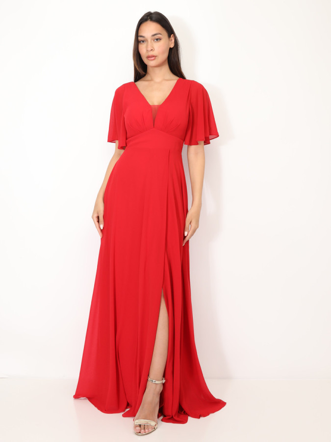 Robe de cérémonies à manches papillons