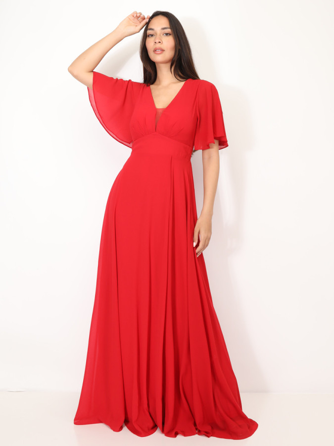 Robe de cérémonies à manches papillons