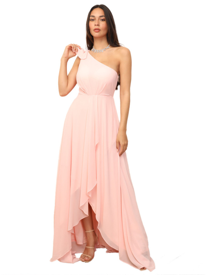 Robe de cérémonie asymétrique et drapée