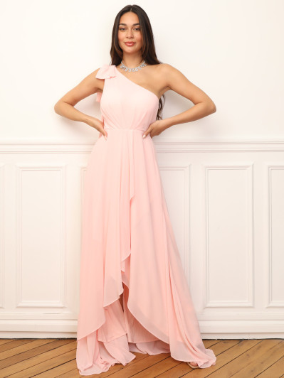Robe de cérémonie asymétrique et drapée