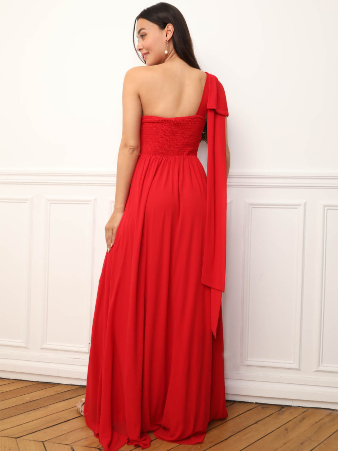 Robe de cérémonie asymétrique et drapée