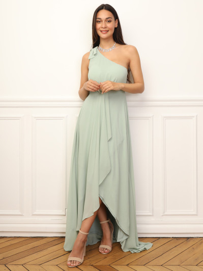 Robe de cérémonie asymétrique et drapée