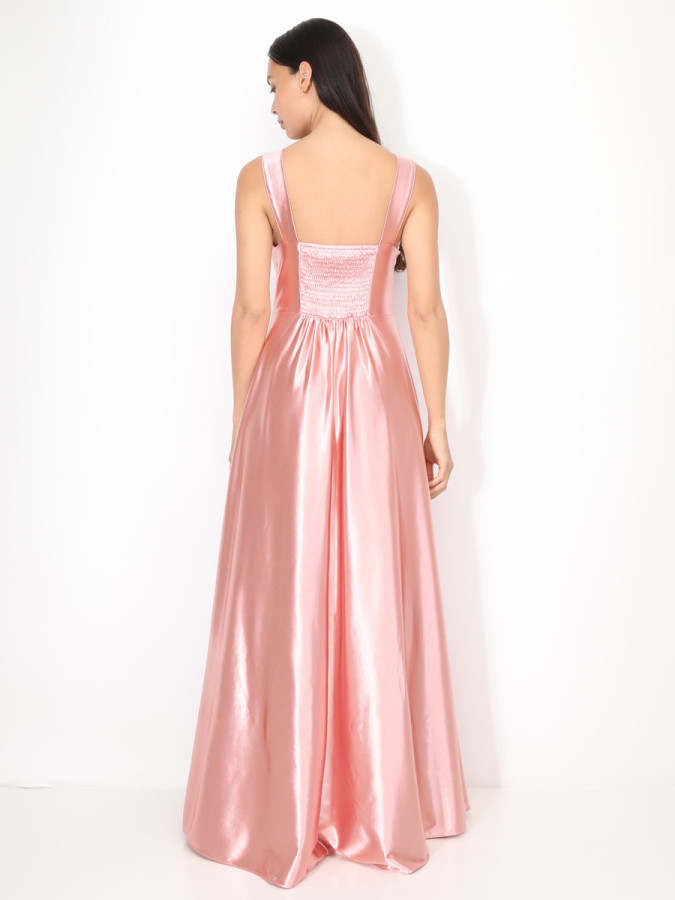 Robe de cérémonie satinée et drapée