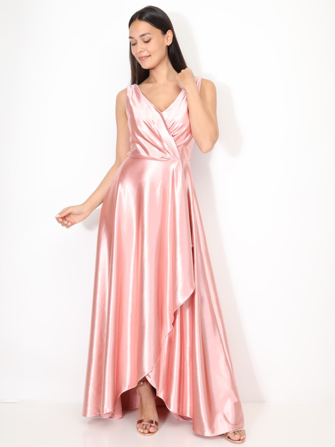 Robe de cérémonie satinée et drapée