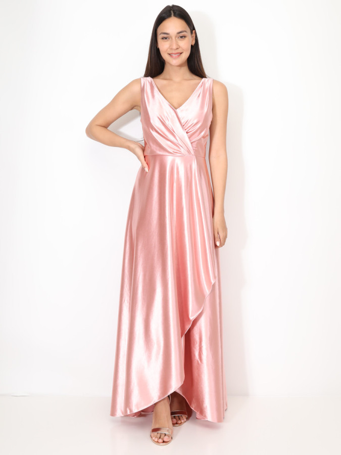 Robe de cérémonie satinée et drapée