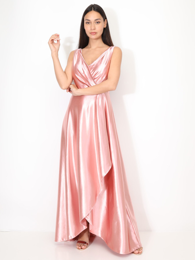 Robe de cérémonie satinée et drapée