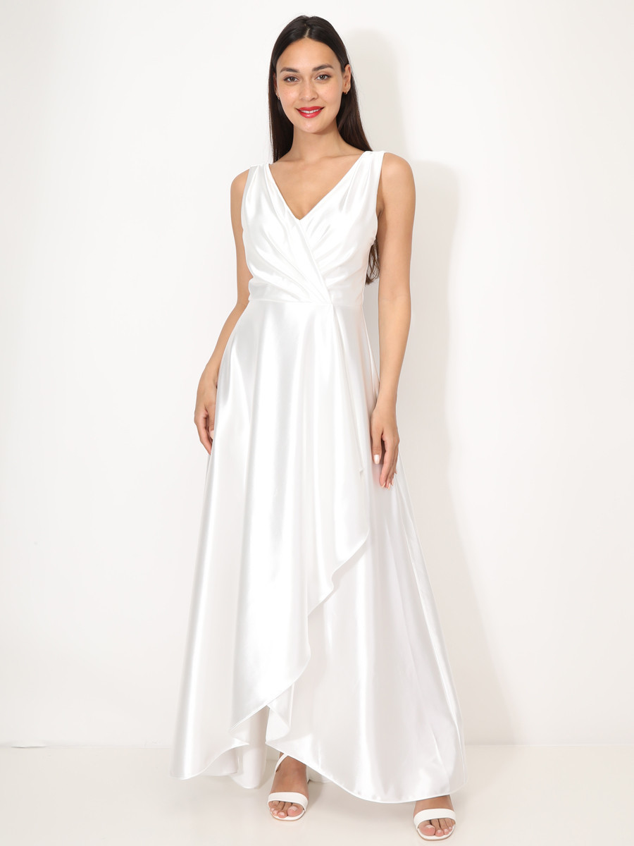 Robe de cérémonie satinée et drapée