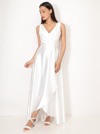 Robe de cérémonie satinée et drapée