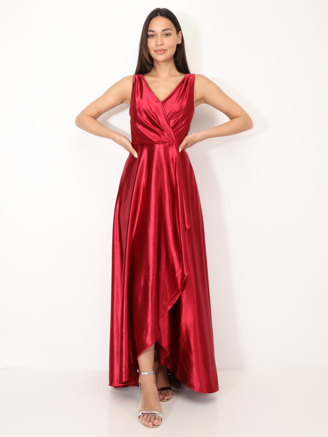 Robe de cérémonie satinée et drapée