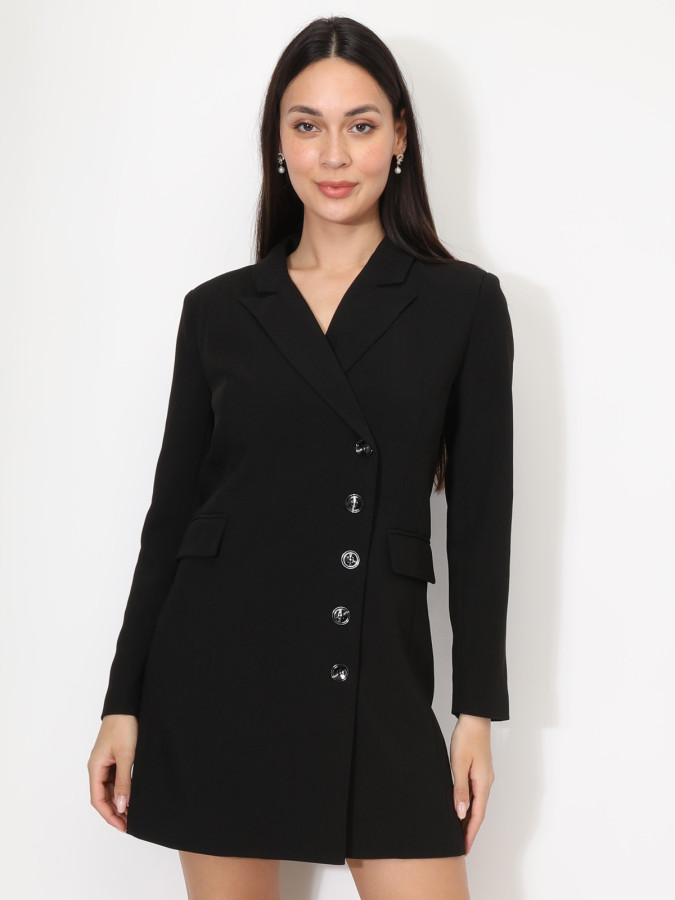 Robe blazer droite à boutons