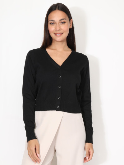 Cardigan col v et boutons