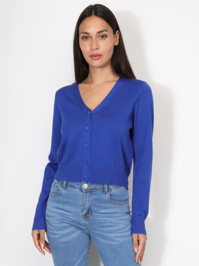 Cardigan col v et boutons