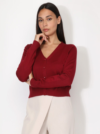 Cardigan col v et boutons