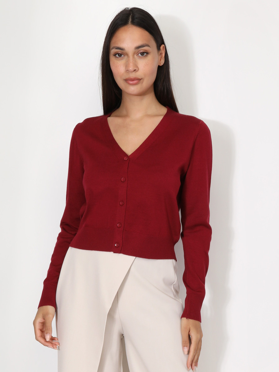 Cardigan col v et boutons