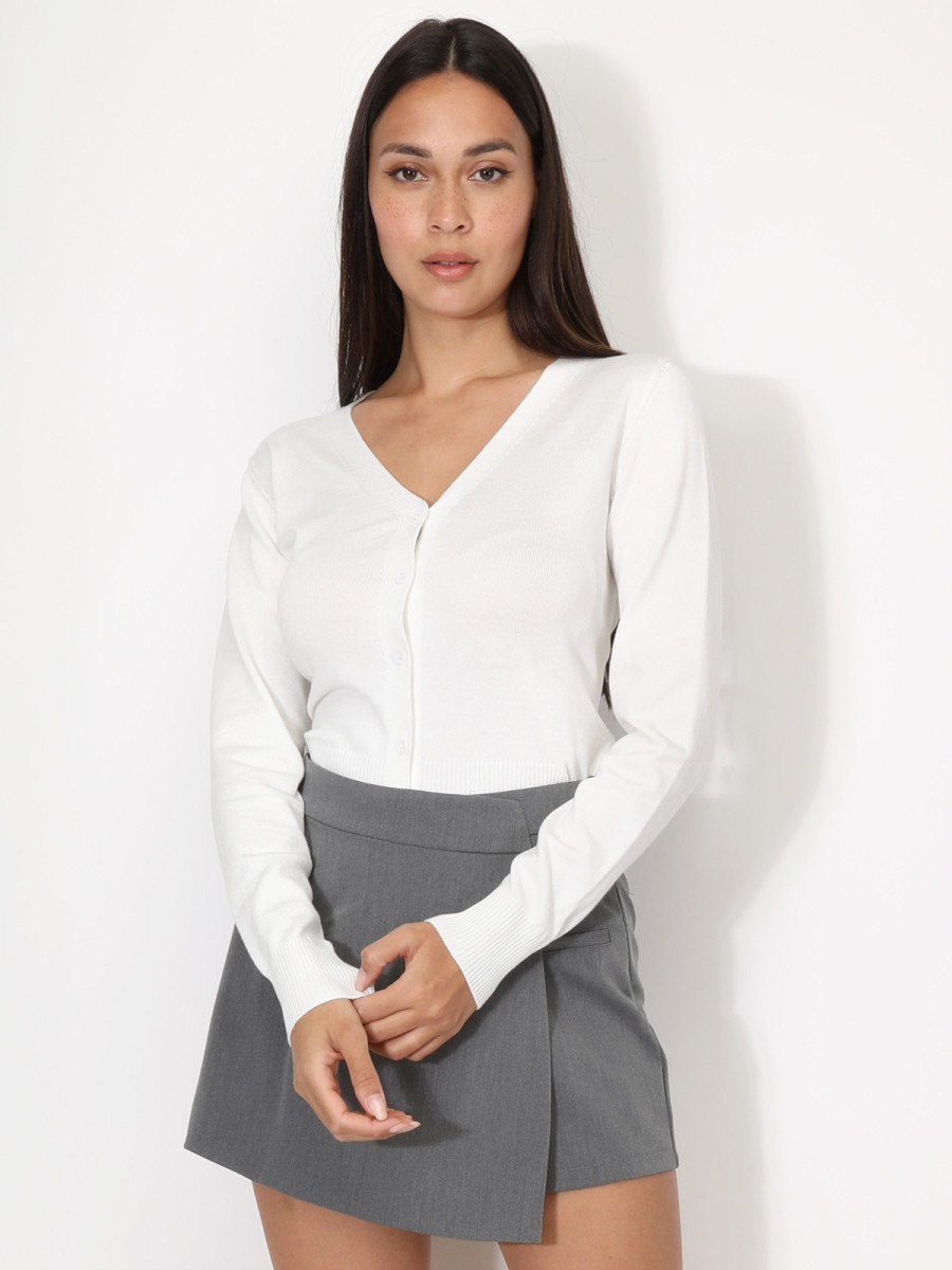 Cardigan col v et boutons