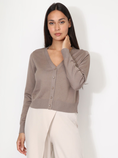 Cardigan col v et boutons