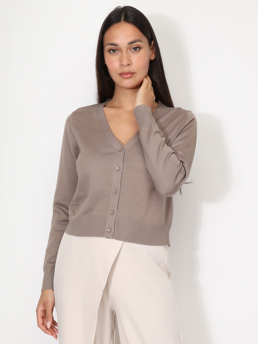 Cardigan col v et boutons