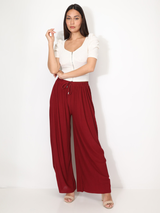 Top zippé à manches gigot