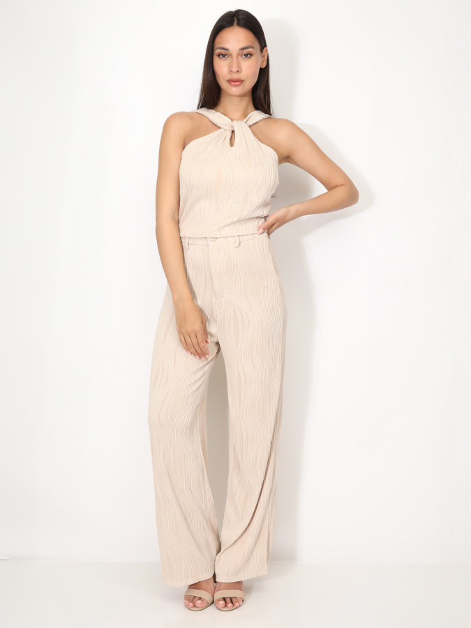 Ensemble top et pantalon en relief