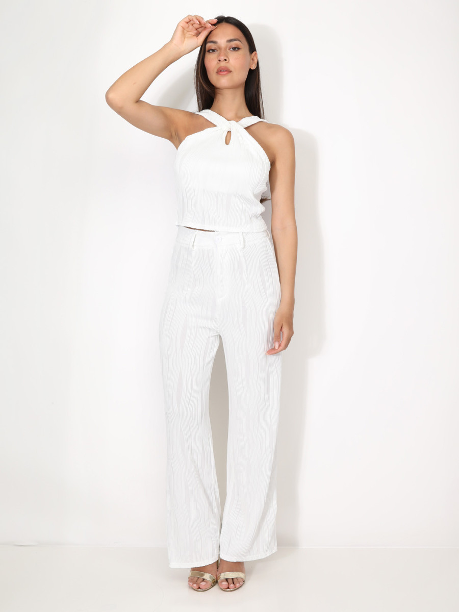 Ensemble top et pantalon en relief