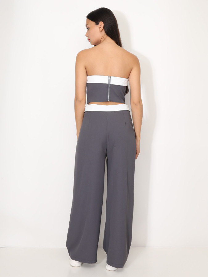Ensemble bustier et pantalon à revers