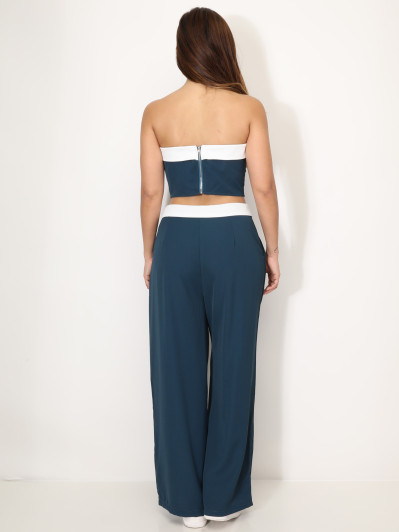 Ensemble bustier et pantalon à revers